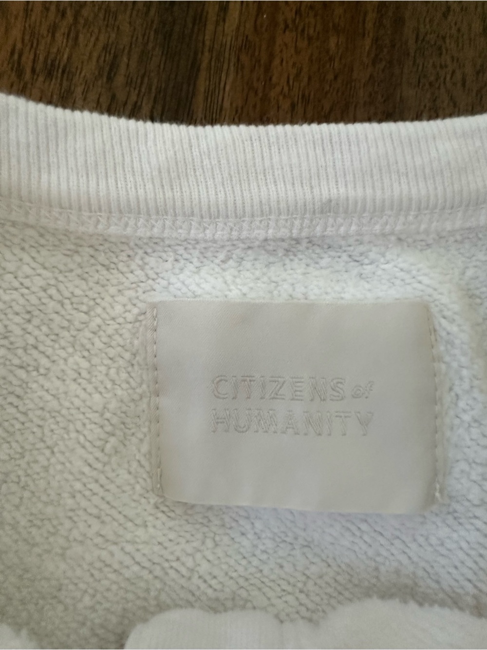 Citizens Of Humanity White Terry Pullover Sweatshirt cut off distressed - Picture 5 of 8